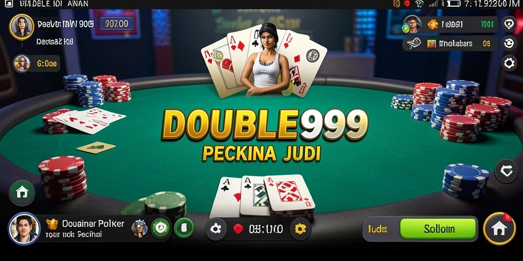 Tampilan gameplay Poker yang mendebarkan dan interaktif.