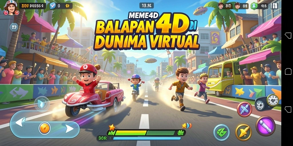 Tampilan gameplay Racing yang mendebarkan di MEME4D.
