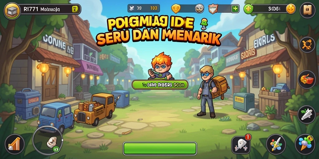 Screenshot menunjukkan karakter dalam RI771 yang sedang mengumpulkan sumber daya.
