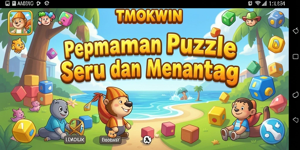 Screenshot gameplay TMOKWIN menampilkan tantangan Puzzle yang menarik.