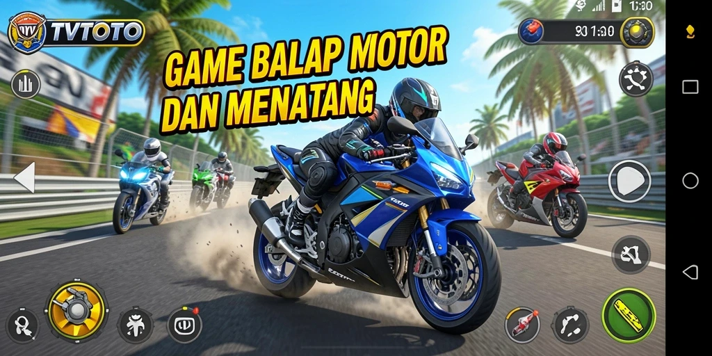 Gameplay seru balap motor di TVTOTO dengan grafik menawan.